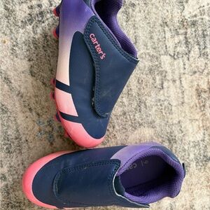 Carter's Kids soccer cleats- Navy and Pink